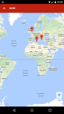 Auf der Google Maps Karte zeigen dir die Markierungen die aktuellen News an.
