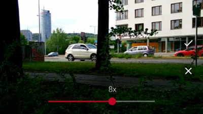 Nach der Aufnahme legst du fest, wie schnell das Video abgespielt werden soll.