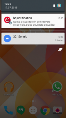 Hier muss noch nachgebessert werden: Updates werde nur in Spanisch angekündigt
