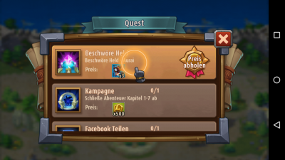Nach gewonnenen Quest werden weitere Helden freigeschaltet.