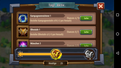 Durch eine tägliche Anmeldung erhältst du Belohnungen.