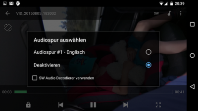 Du drehst den Bildschirm über den Rotations-Button und fügst über die kleine Note am oberen Bildschirmrand diverse Audiospuren hinzu.
