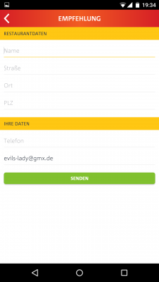 Du hast die Möglichkeit Restaurants in deiner Umgebung an Lieferheld weiterzuempfehlen. 
