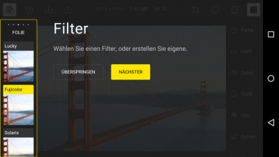 Bevor du deine Bilder bearbeitest, zeigt dir ein kurzes Tutorial sämtliche Bedienelemente.