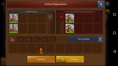 Mit deine Armee ziehst du in den Kampf.