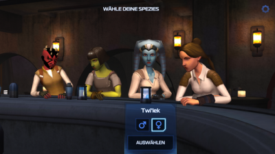 Du wählst deine Spieler-Spezies aus. 