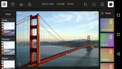 Verschiedene Filter und Folien ändern die Ansicht deines Fotos.