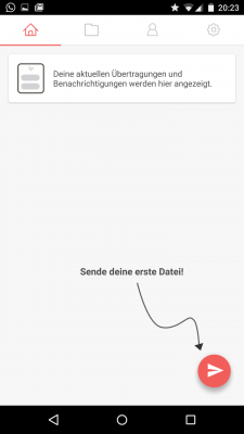 Der Klick auf den Transfer-Button bringt dich zu deiner Galerie.