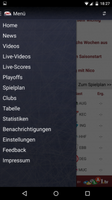 Über den Home-Button rufst du das Menü auf.
