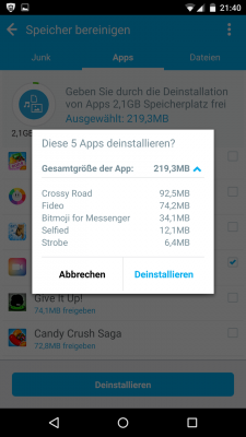 Um mehr Speicher zu bekommen entfernst du nicht benötigte Apps.
