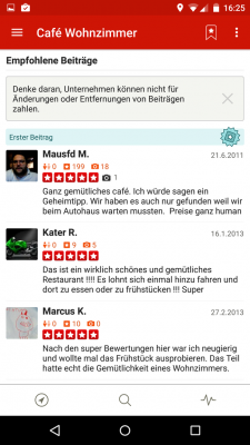 Jede Lokalität wurde von anderen Usern bewertet.