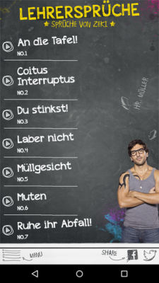 Die Sprüche von Zeki und Konsorten spielt die App nicht immer ab. 