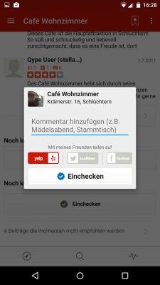 Durch das Einchecken erstellst du einen Treffpunkt für dich und andere.