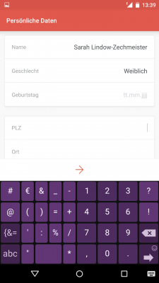 Als nächstes erfolgt die Angabe deiner persönlichen Daten.
