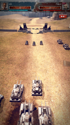 Du greifst deinen Feind mit Panzern und Hubschraubern an. Raketen fliegen.