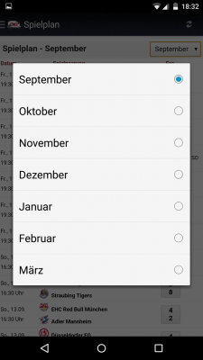 Der Spielplan kann bis zu einem halben Jahr im Voraus abgerufen werden.