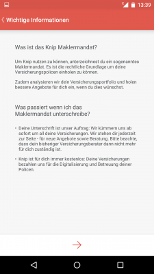 Du erhältst wichtige Informationen zum Maklermandat, welches du gleich unterschreibst.