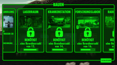 Verschiedene Stationen können erst durch mehr Bewohner freigeschaltet werden. 