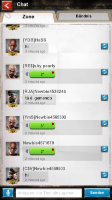 Über den Chat trittst du mit anderen Spielern in Kontakt. 