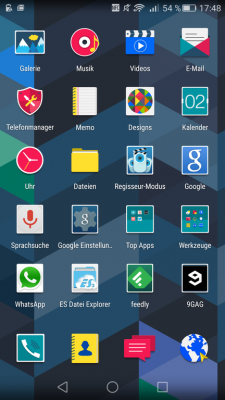 Alle installierten Anwendungen befinden sich auf eurem Homescreen.