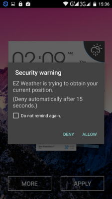 Bei eingeschaltetem Permission Management muss jede App stets um Erlaubnis bitten.