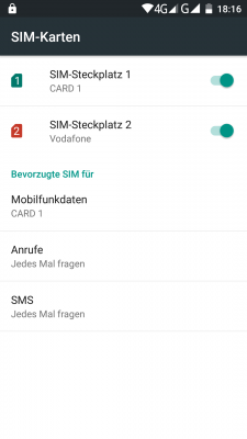 Eine der zwei Micro-SIM-Karten lässt sich im LTE-Modus nutzen. Welche, ist dabei egal.