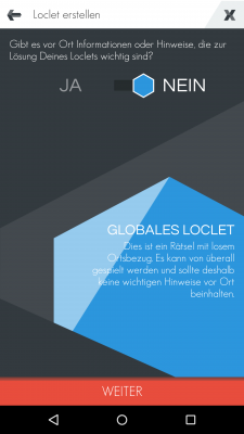 Nach vorheriger Anmeldung erstellst du eigene Loclets.