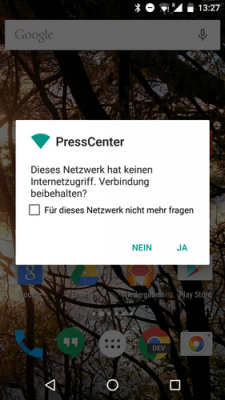 Eine von vielen praktischen Detailverbesserungen. WiFi-Netzwerke ohne Internetanbindung können bequem getrennt werden.