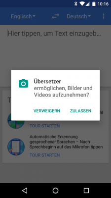 Die Apps müssen dann bei der ersten Nutzung die benötigten Rechte erlangen, wie unter iOS.