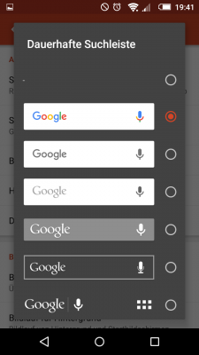 Inzwischen wurde selbst die optisch frisch überarbeitete Suchleiste von Google integriert.