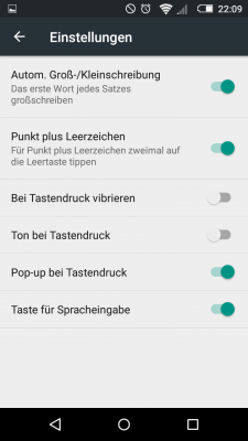 Vibrationsfeedback aktiver Tastaturen ist nur selten hilfreich. Lieber stromsparend agieren und deaktivieren (hier die Google Tastatur)