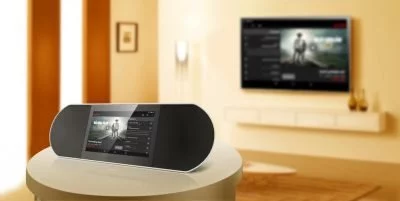 Das MusicPAD H1 ist ein Tablet mit zwei integrierten Lautsprechern für das Smart Home. (Bild: Vonino)