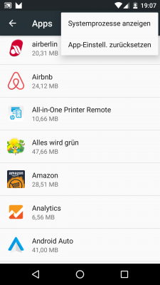 Sämtliche App-Einstellungen lassen sich unter Marshmallow zurücksetzen.
