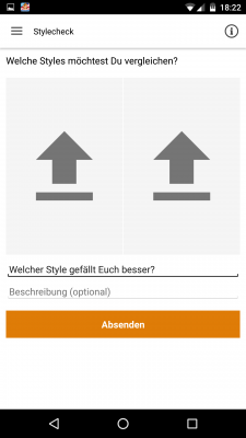 Für den Stylecheck lädst du Fotos von dir in die App und lässt andere User über dein Outfit abstimmen.