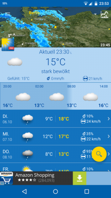 Auf der Startseite findest du die aktuellen Temperaturen, die Niederschlagsmenge, Windgeschwindigkeit und weitere Informationen rund um das derzeitige Wetter.