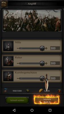 Du schickst deine Reiter auf den Marsch. 