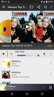 Du lädst die Titel einzeln oder das Album komplett herunter.