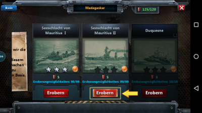 Die Seeschlacht von Mauritius will gewonnen werden.