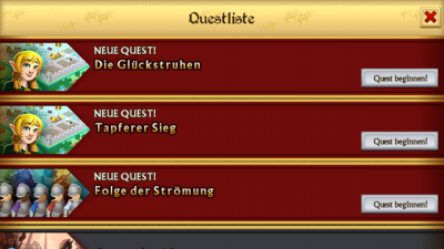 Die Liste deiner Quests rufst du am oberen linken Bildschirmrand auf.