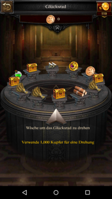 Das Glücksrad in der Taverne bescherrt dir manchmal schöne Gewinne.