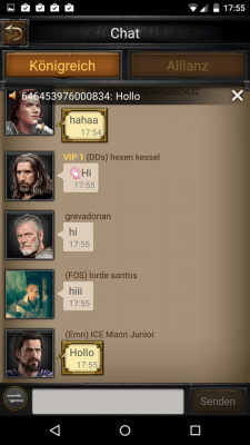 Im Chat trittst du mit anderen Spielern in Kontakt.