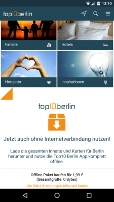 Bei Bedarf lädst du dir das kostenpflichtige Offline-Paket herunter.