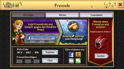 Für das Werben von Freunden winken Belohnungen.