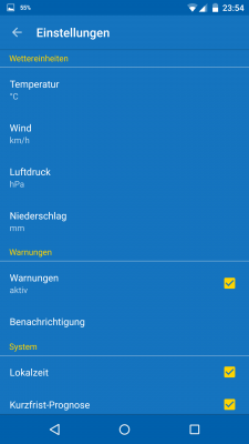 In den Einstellungen änderst du bei Bedarf die Anzeige-Einheiten.
