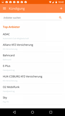 Adressen diverser Top-Anbieter sind schon in der App gelistet.