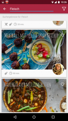 Über die Suchfunktion findest du Rezepte anhand ihrer Zutaten.
