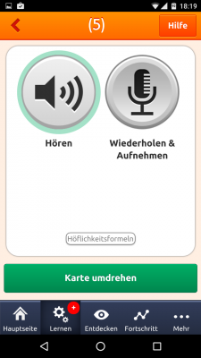 Die Wörter sollen ausgesprochen und von dir ebenfalls aufgenommen werden. 