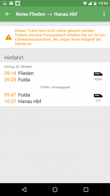 Leider können nicht alle Tickets online gebucht werden.