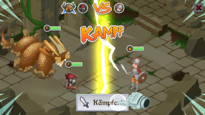Deinen ersten Kampf bestehst du mit Bravour.