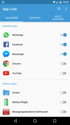 Im Tab “Alle Apps” wählst du diejenigen aus, welche gesperrt werden sollen. 